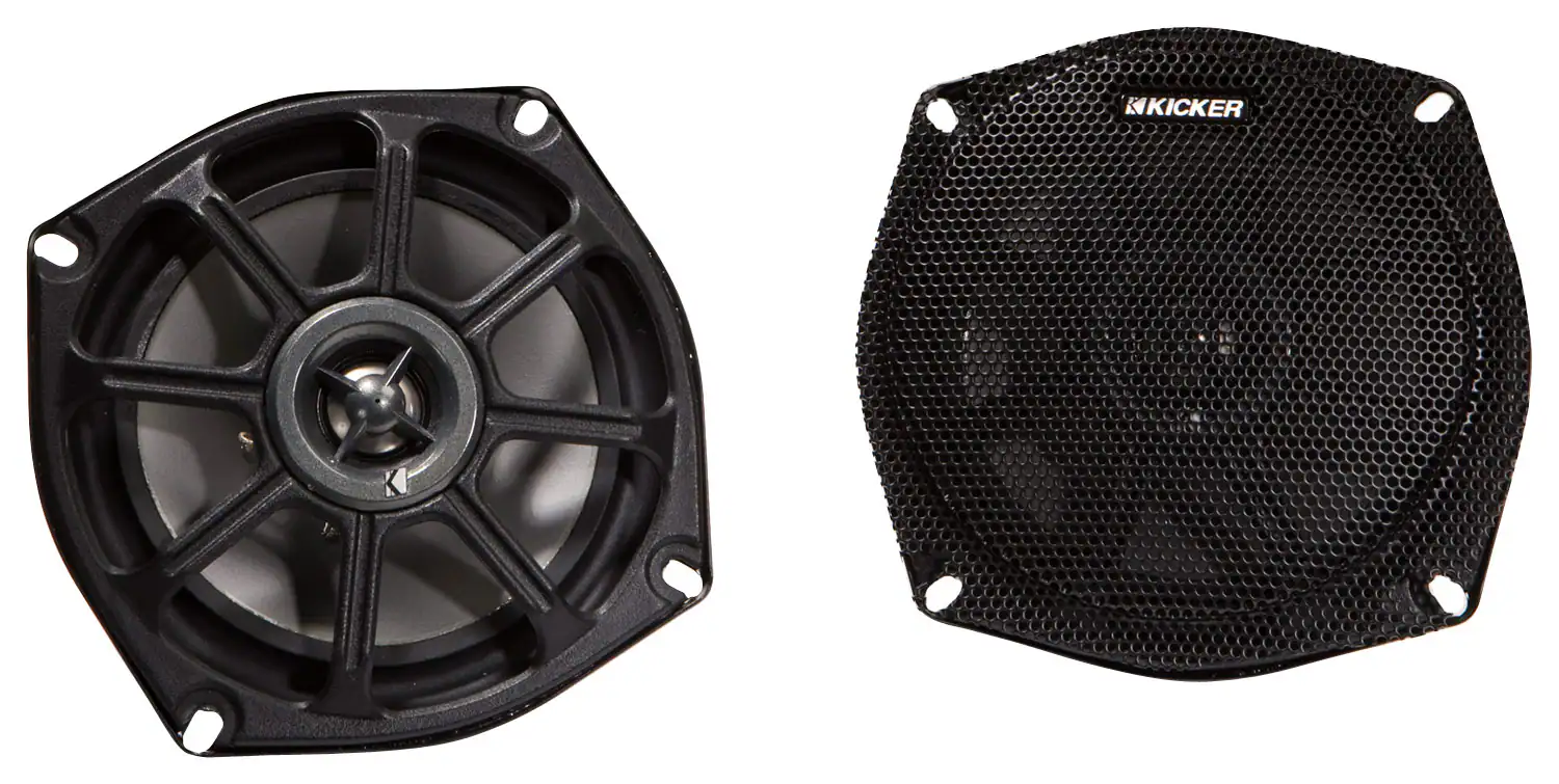Front. KICKER - 5-1/4" 100-Watt Passive Speakers (Pair) - Black.