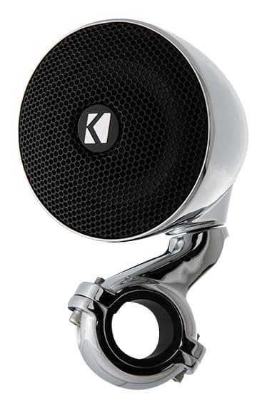 Front. KICKER - PSM 3" Mini-Enclosed Handlebar Speakers (Pair) - Black/Silver.