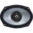 KICKER - PS 6" x 9" 2-Way Coaxial Speakers (Pair) - Black/Silver - Larger Front