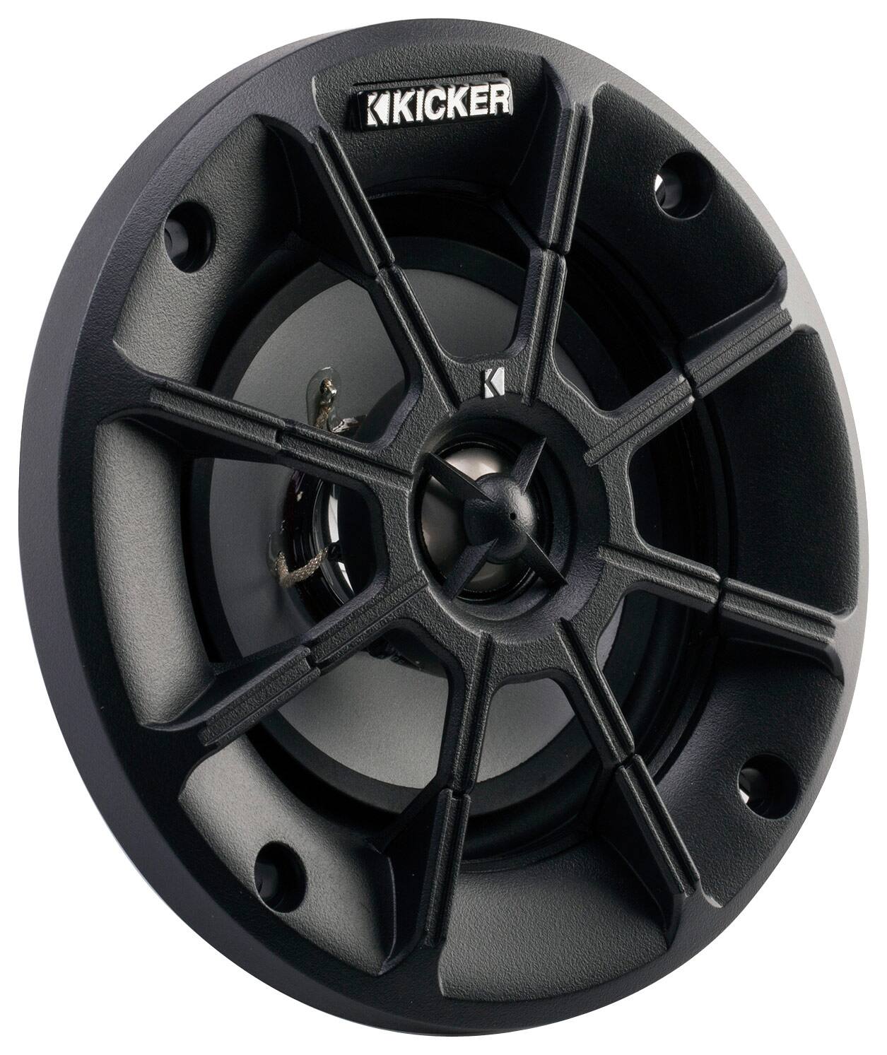 Alt View 12. KICKER - PS 4" Coaxial Speakers (Pair) - Black/Silver.