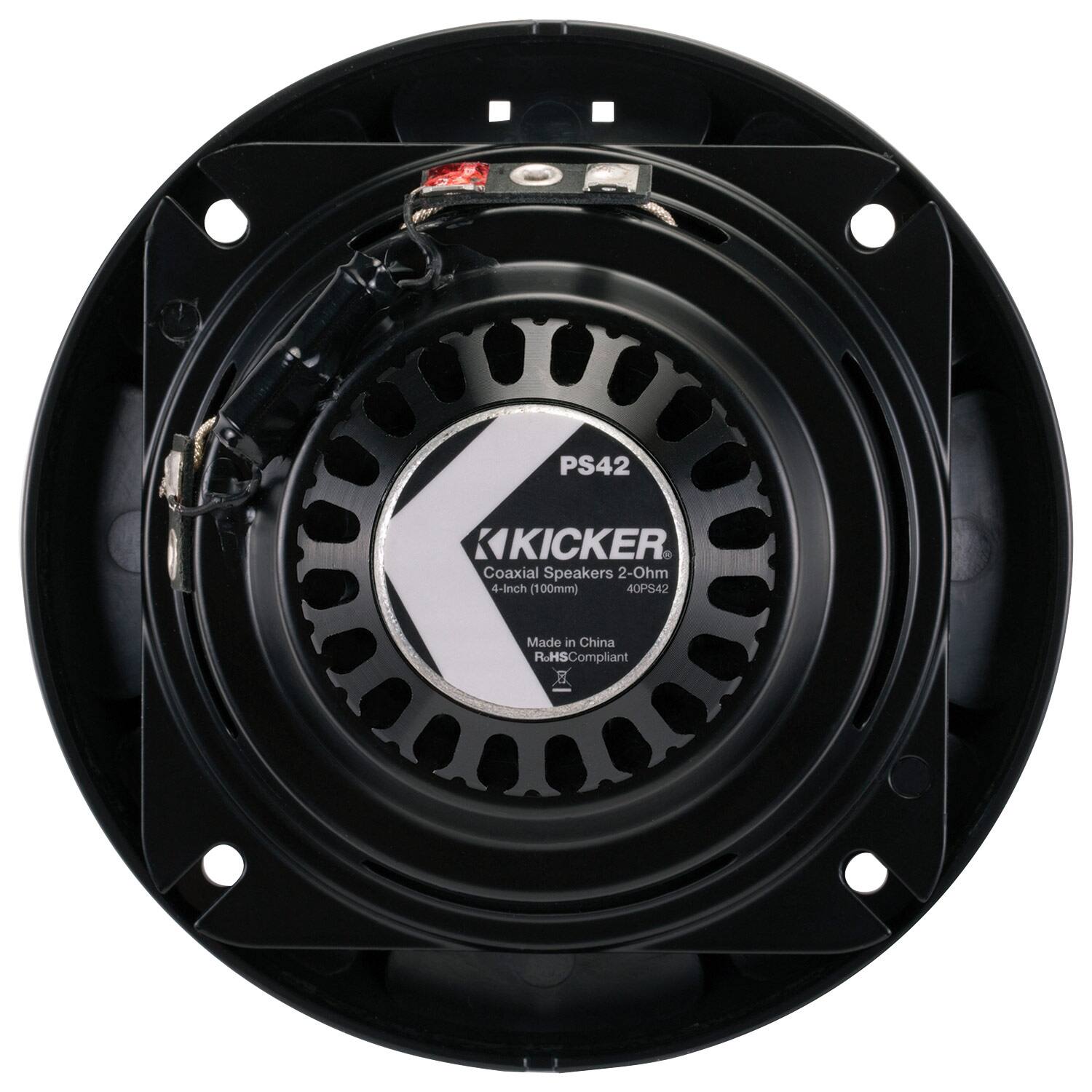 Alt View 13. KICKER - PS 4" Coaxial Speakers (Pair) - Black/Silver.