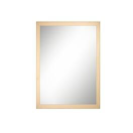 Boyel Living - 30 in W x 22 in L Dark Wood Grain Rectangular Slanted Edge Aluminum Framed Wall Bathroom Vanity Mirror