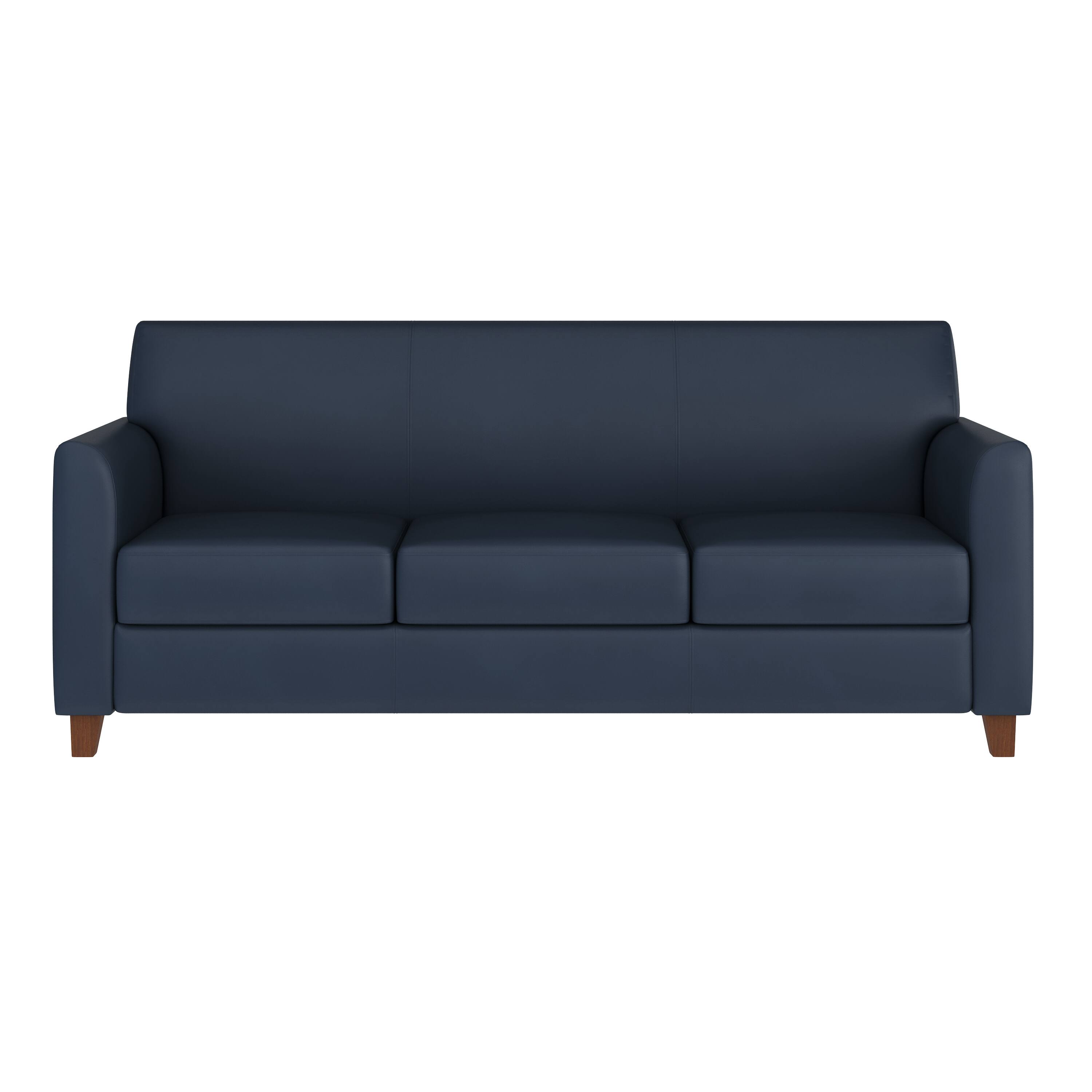 Angle. Flash Furniture - HERCULES Diplomat Series Navy LeatherSoft Sofa - Blue.