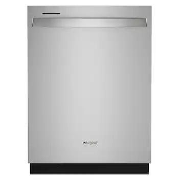 Front. Whirlpool - 24 inch Top Control Built-in Stainless Steel Tub Dishwasher with 3rd Rack, Water Repellent Silverware Basket, 41 dBA - Fingerprint Resistant Stainless Steel.