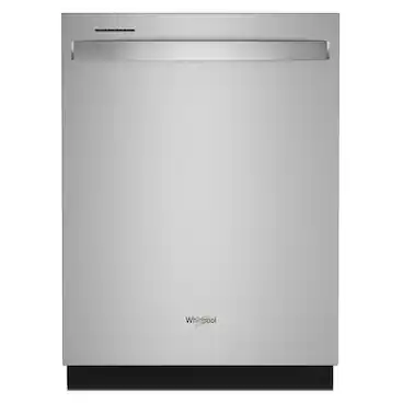 Front. Whirlpool - 24 inch Top Control Built-in Stainless Steel Tub Dishwasher with 3rd Rack, Water Repellent Silverware Basket, 41 dBA - Fingerprint Resistant Stainless Steel.