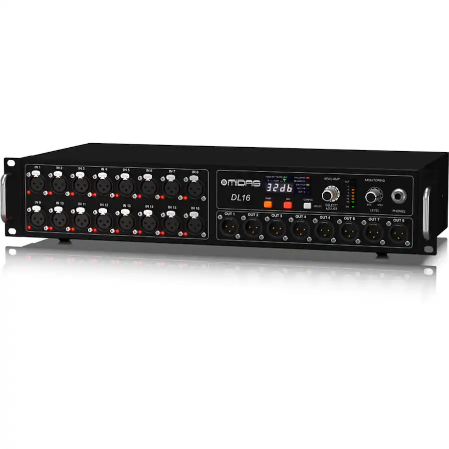 Input Vs Output Power DL16 16 Input and 8 Output Stage Box with 16 Midas Mic Preamps, Bundle ...