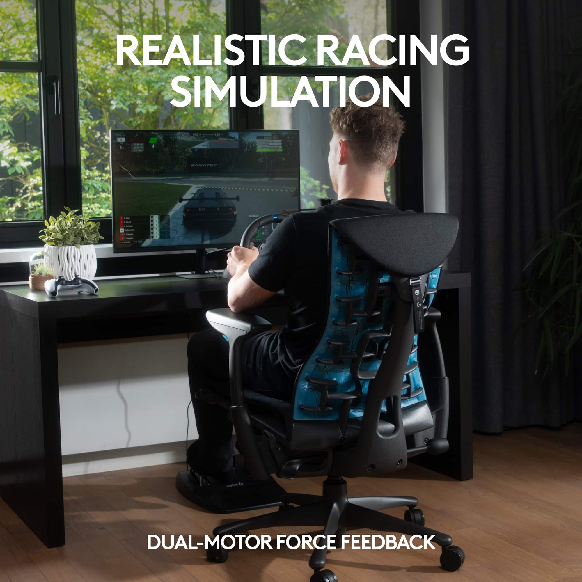 Realistic Racing Simulation -- Dual-Motor Force Feedback