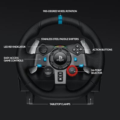 Logitech G29 Driving Force Racing Wheel and Floor Pedals for PS5 Logitech G29 Driving Force Racing Wheel and Floor Pedals for PS5