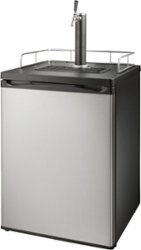 Insignia™ - 5.6 Cu. Ft. 1-Tap Beverage Cooler Kegerator - Stainless Steel - Angle_Zoom