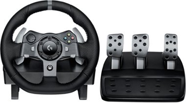 Logitech - G920 Driving Force Racing Wheel and pedals for Xbox Series X|S, Xbox One, PC - Black - Front_Zoom