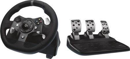 Logitech - G920 Driving Force Racing Wheel and Pedals for Xbox Series X|S, Xbox One, PC - Black