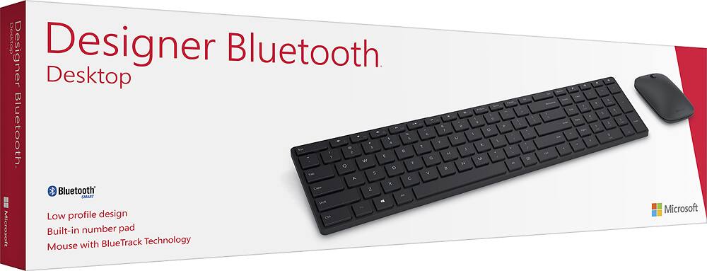 Alt View 11. Microsoft - Designer Bluetooth Wireless Keyboard and Mouse Bundle - Black.
