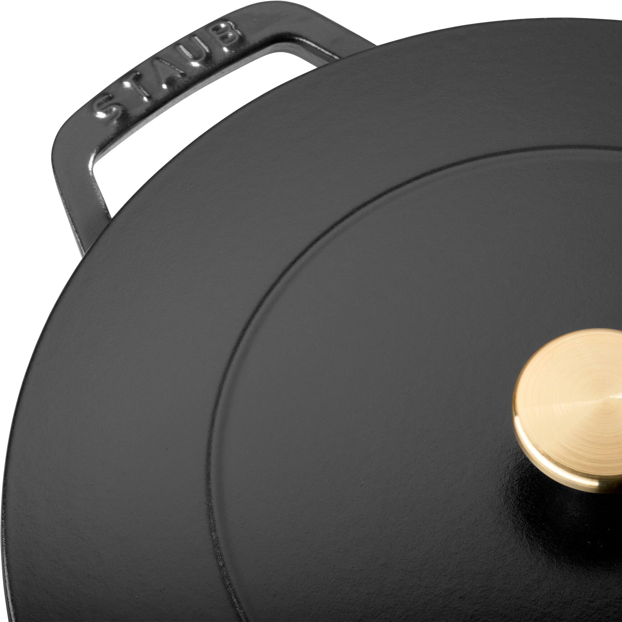 Alt View 3. Staub - Staub Cast Iron Essential French Oven, Dutch Oven, 5-quart, serves 5-6, Made in France - Matte Black - Matte Black.