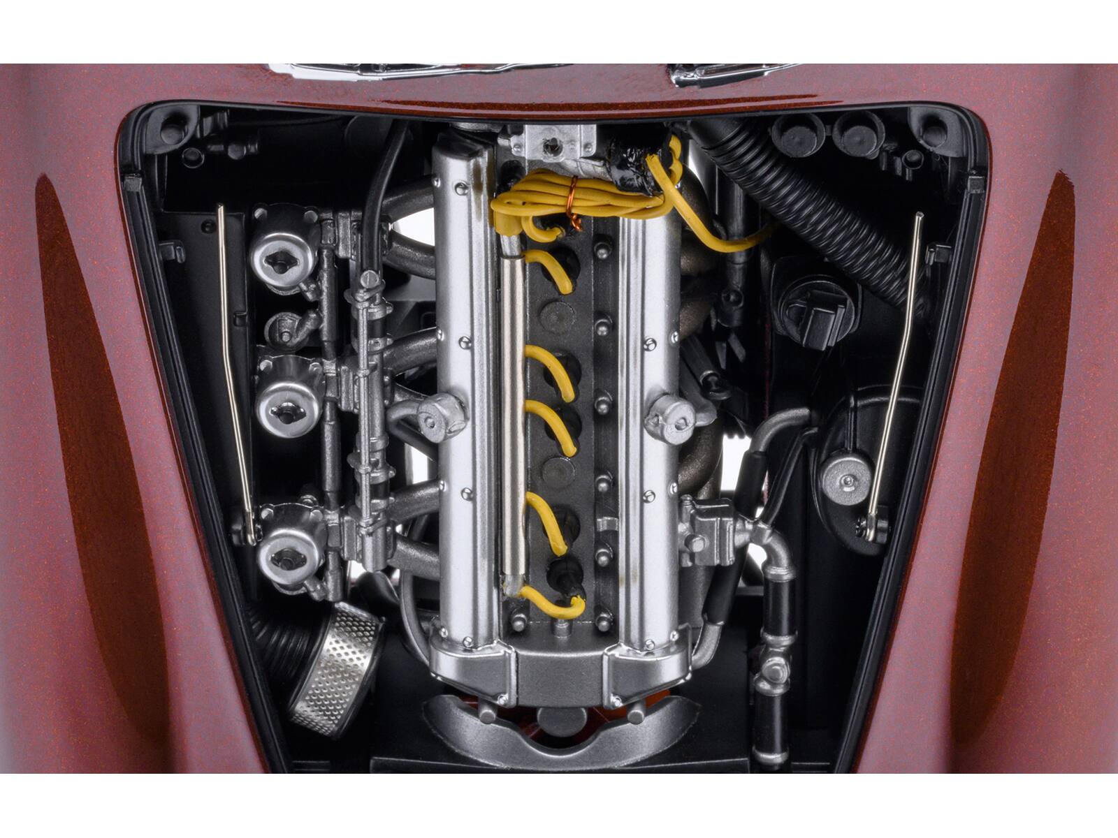 Left. Autoart - Aston Martin DB5 RHD (Right Hand Drive) Dubonnet Rosso Red Metallic 1/18 Model Car by Autoart - Rosso Red Metallic.