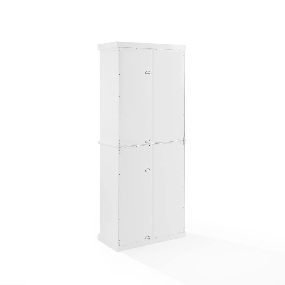 Left. Crosley Furniture - Cecily Tall Kitchen Storage Pantry - 2 Stackable Pantries - White.