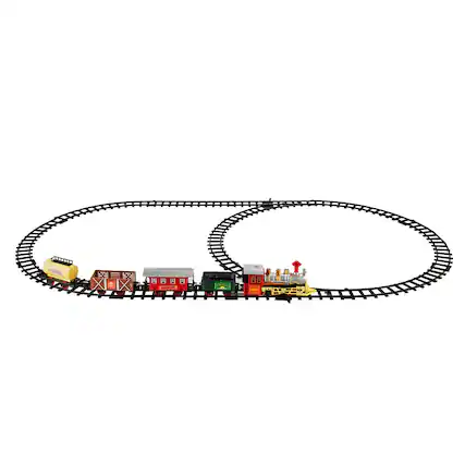 Front. Kitcheniva - Kids Electric Christmas Train Tracks Set Lights Sound Toy - Multicolor.