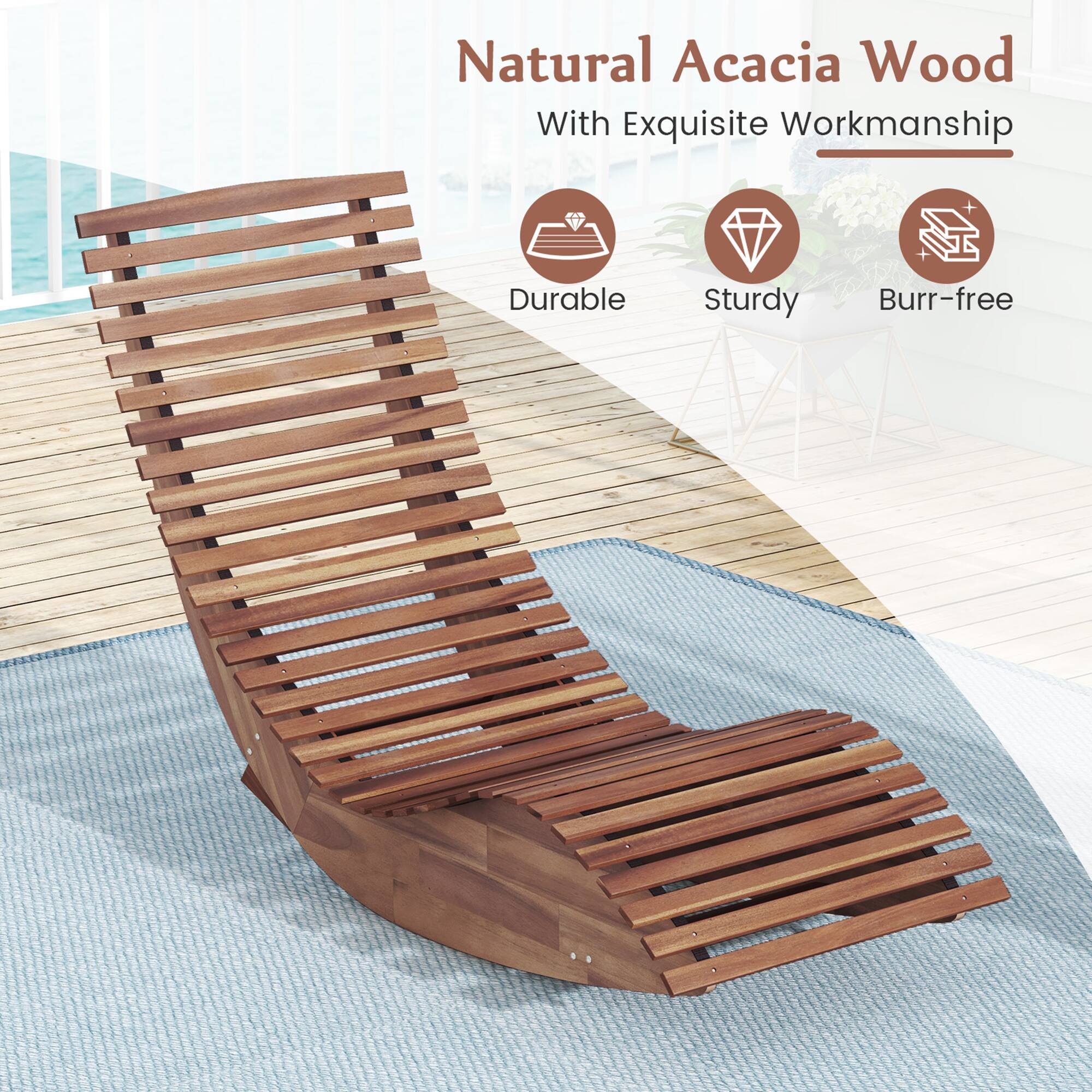 Natural Acacia Wood
With Exquisite Workmanship
Durable
Sturdy
Burr-free