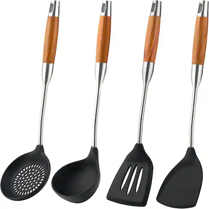 Front. RTMB - Four pieces of silicone spatulas, turners, ladles, and skimmer tool sets - Cooking utensils-D.