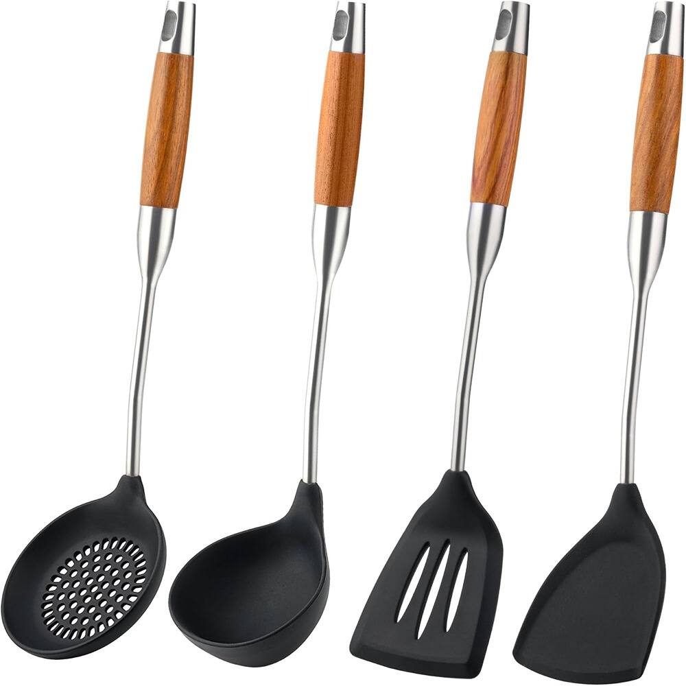 Front. RTMB - Four pieces of silicone spatulas, turners, ladles, and skimmer tool sets - Cooking utensils-D.