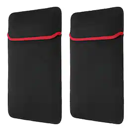 Unique Bargains - 2pcs Laptop Case - Soft Computer Sleeve Carrying Bag, Shockproof Protective Cover for 14" Notebook - Red-Black