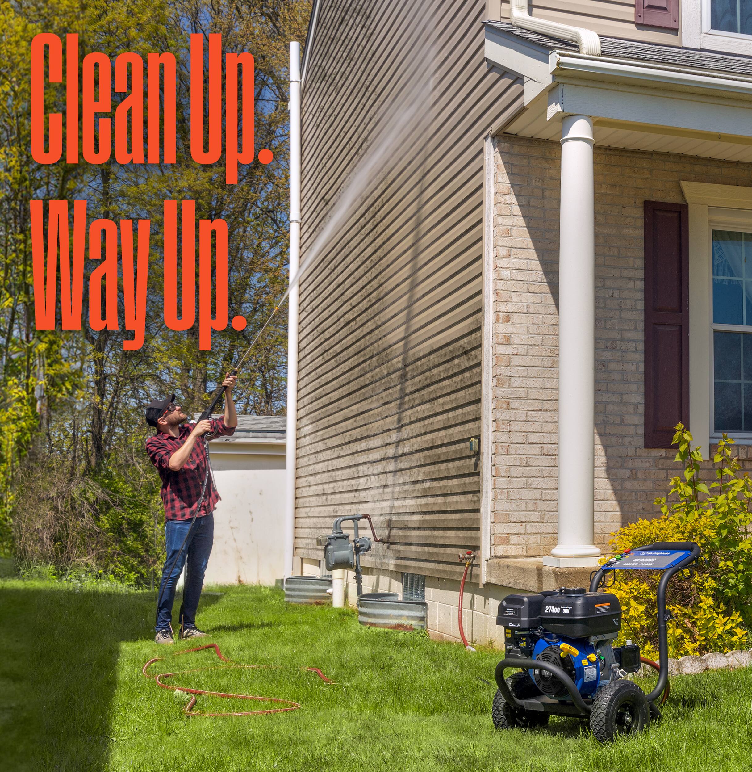 Left. Westinghouse - WPX 3800 psi 3.6 GPM 274cc Cold Water Gas Powered Triplex Pump Pressure Washer with 5 Quick Connect Nozzles - Blue.