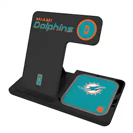 Keyscaper - Miami Dolphins 3-In-1 Wireless Charger - Multicolor