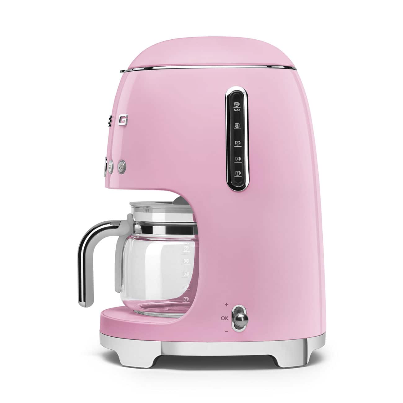 Left. SMEG - DCF02 Drip 10-Cup Coffee Maker - Pink.