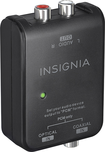 Insignia™ - Optical/Coaxial Digital-to-Analog Converter - Black