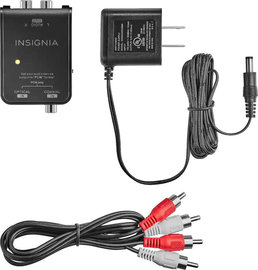 Insignia™ Optical/Coaxial Digital to Analog Audio Converter Black NS ...