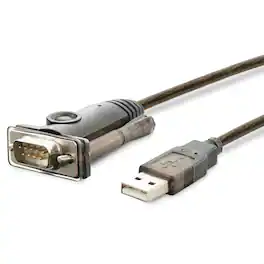 Plugable - USB to Serial RS-232 Adapter (5ft) with COM Retention - Compatible with Windows, Mac, Linux (DB9 DTE Male Conne - Space Gray