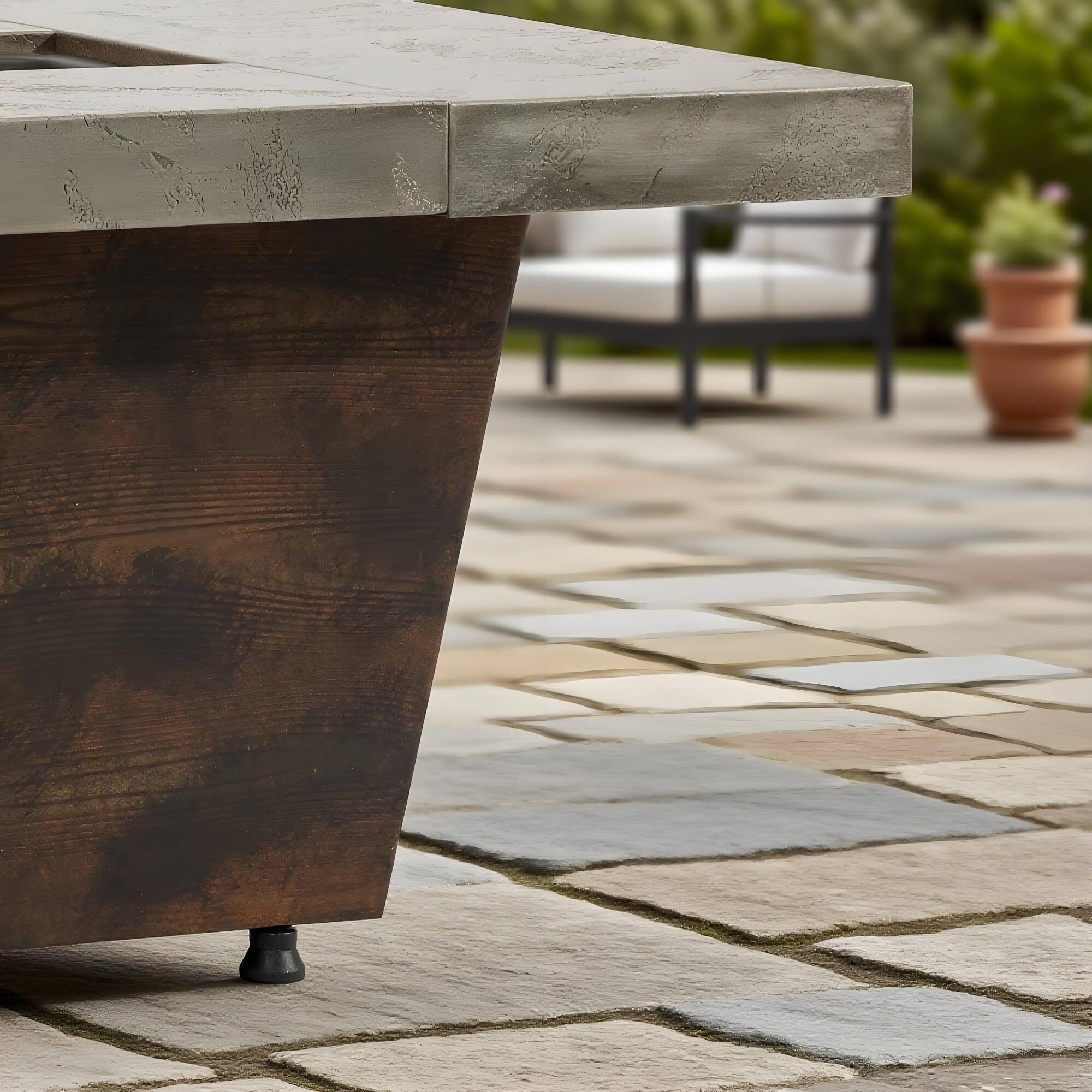 Alt View 8. Boyel Living - 42 in. Rectangular Propane Fire Pit Table, 50,000 BTU with Cement-Look Texture, Outdoor Use - Cement Grey.