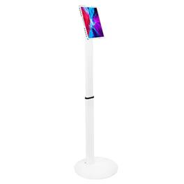 Mount-It! - Universal Tablet Floor Kiosk with Locking Enclosure, Adjustable Height, Tilt & Rotation for 9.7″–13″ Tablets - White