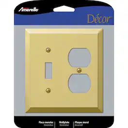 AMERELLE - Century Polished 2 gang Stamped Steel Duplex/Toggle Wall Plate 1 pk - Brass