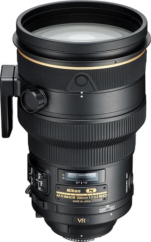 Nikon - AF-S NIKKOR 200mm f/2G ED VR II Telephoto Lens for Select Nikon Cameras - Black - Larger Front
