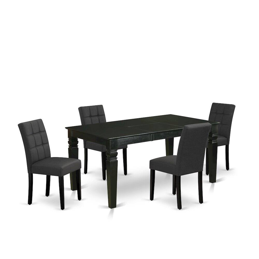 Left. East West Furniture - 5 Piece Dinner Table Set - Black.