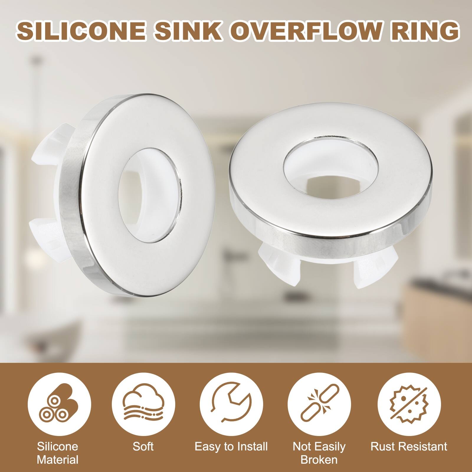 SILICONE SINK OVERFLOW RING

- Silicone Material
- Soft
- Easy to Install
- Not Easily Broken
- Rust Resistant