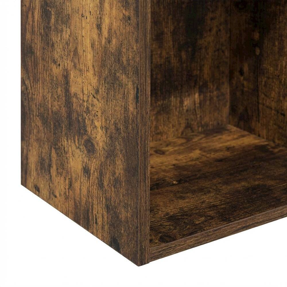 Alt View 2. FurniFact - Wooden bookcase with sleek design for versatile storage - Amber Pine.