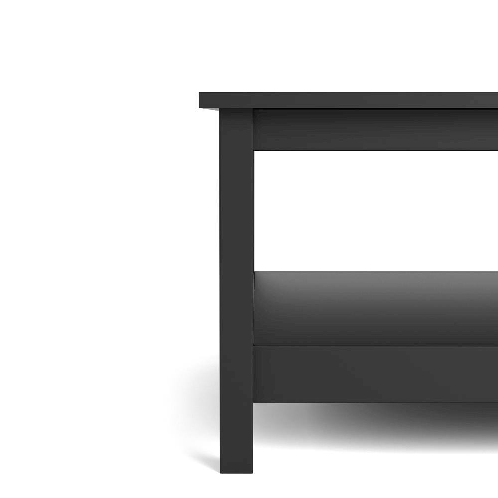 Alt View 1. FurniFact - Modern Matte Coffee Table with Open Shelf for Living Room - Black.