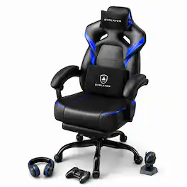 CloudRest Pro - Ergonomic Computer Chair Premium Big and Tall Office Chair for Adults High Back Racing Style Gaming Chair - Blue