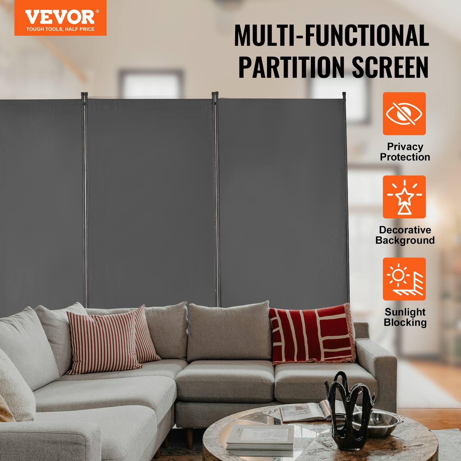 VEVOR TOUGH TOOLS. HALF PRICE MULTI-FUNCTIONAL PARTITION SCREEN
Privacy Protection
Decorative Background
Sunlight Blocking