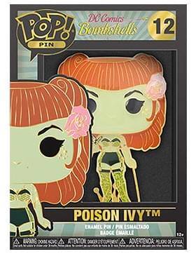 Sure, here is the corrected and grouped text from the image:

---

**DC Comics Bombshells**

**POPOP! PIN**

**12**

**POISON IVY™**

**ENAMEL PIN / PIN ESMALTAO / BADGE ÉMAILLE**

**ATTENTION: SMALL PARTS - ADVERTENCIA: PEQUEÑOS OBJETOS - ATTENTION: PETITS OBJETS**

---

This text is organized to reflect the information as it appears on the packaging.