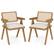 Alt View 6. Costway - Set of 2 Rattan Accent Chairs Leathaire Dining Chairs Modern Living Room Chairs - White + Natural.