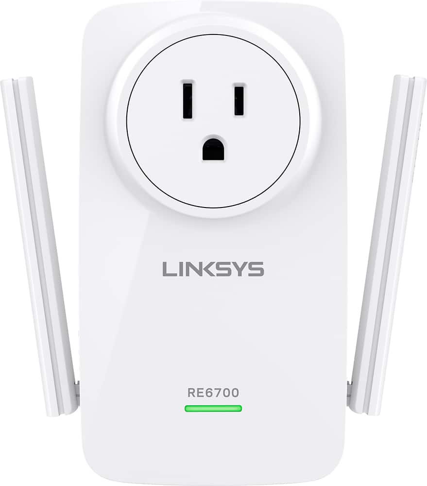 Front. Linksys - AC1200 Dual-Band Wi-Fi Range Extender - White.