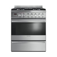 Fisher & Paykel - 3.6 Cu. Ft. Self-Cleaning Freestanding Dual Fuel Convection Range - Brushed stainless steel/black glass - Front_Zoom