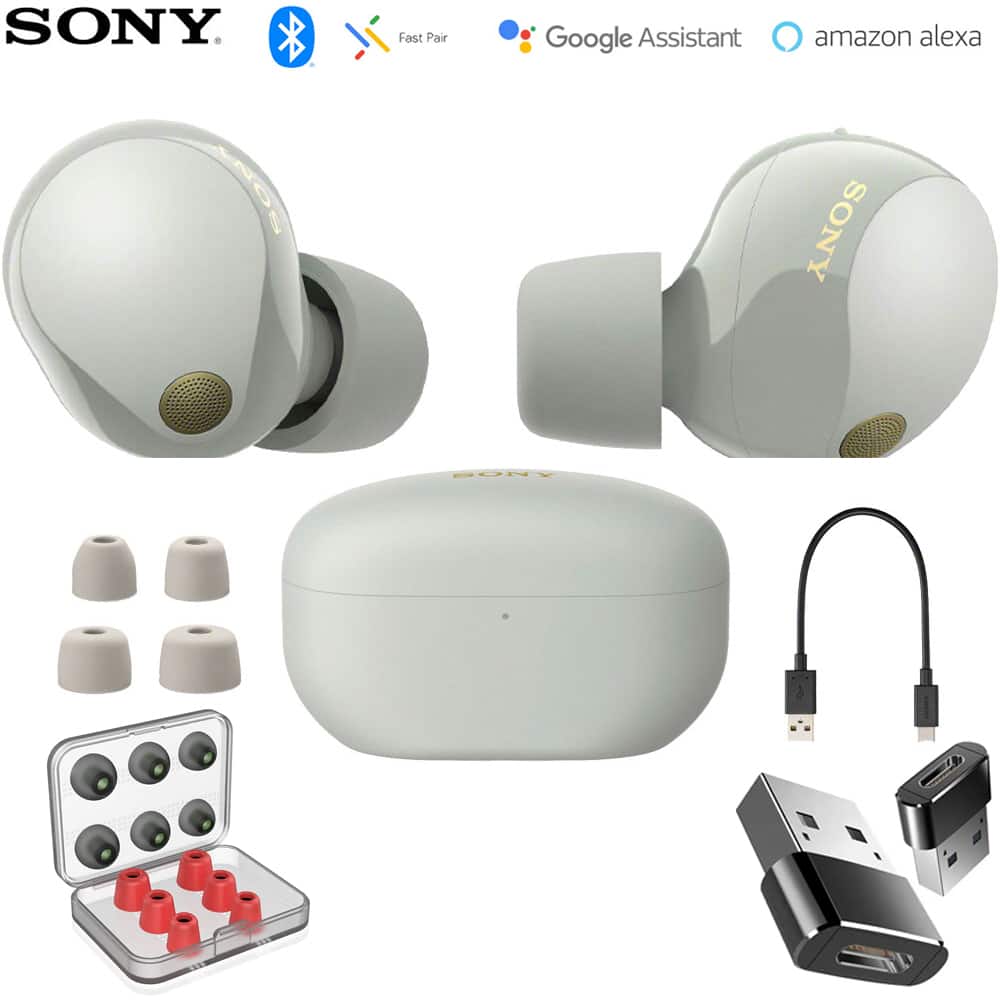 Sony - Noise Canceling Truly Wireless Earbuds with Earbud Tips & Converter