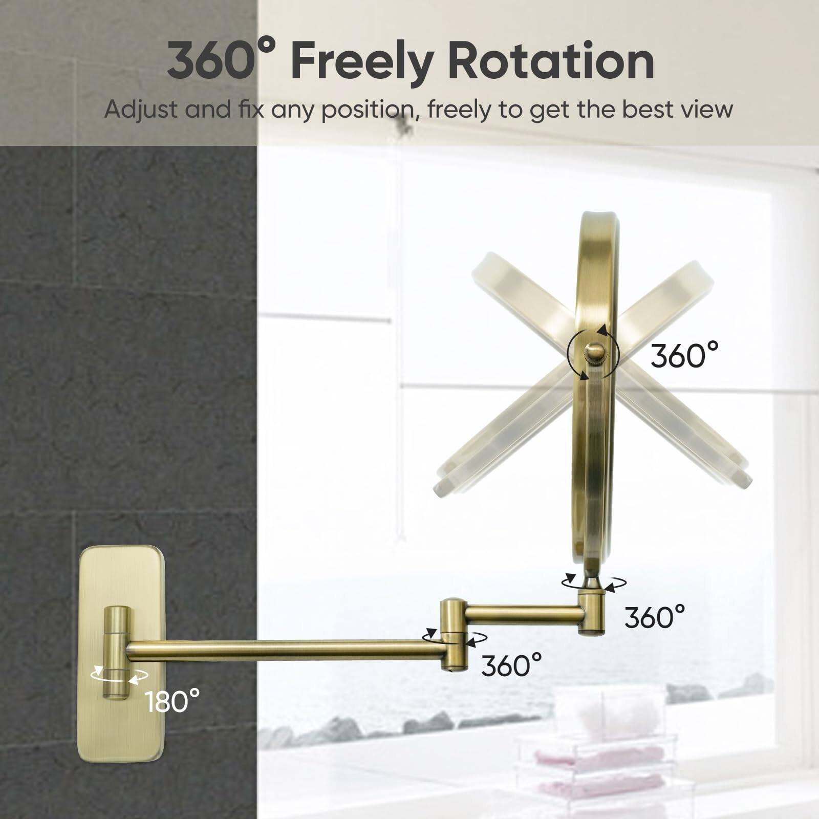 360° Freely Rotation  
Adjust and fix any position, freely to get the best view  

360°  
360°  
360°  
180°
