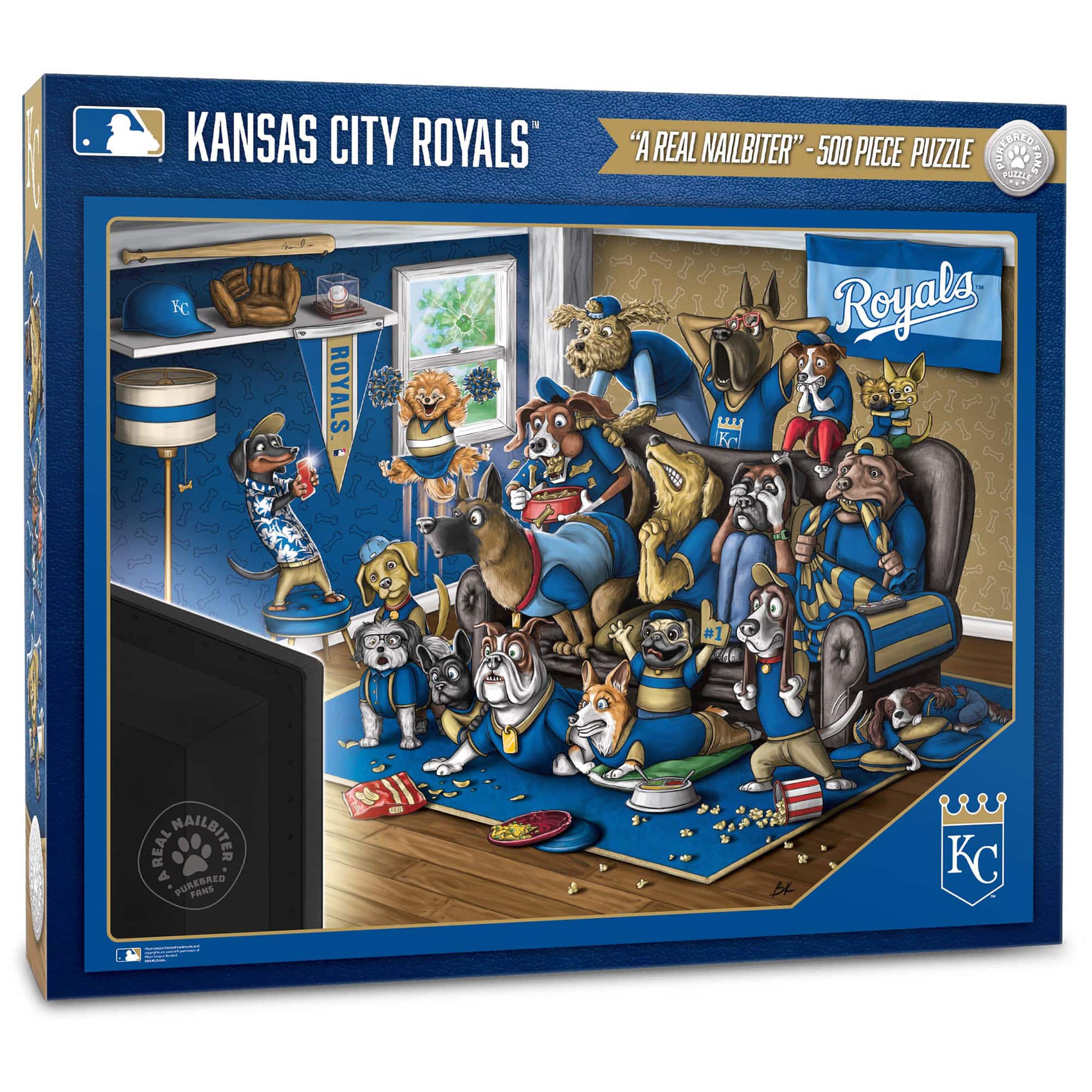 YouTheFan - Kansas City Royals Purebred Fans 18'' x 24'' A Real Nailbiter 500-Piece Puzzle - Multicolor