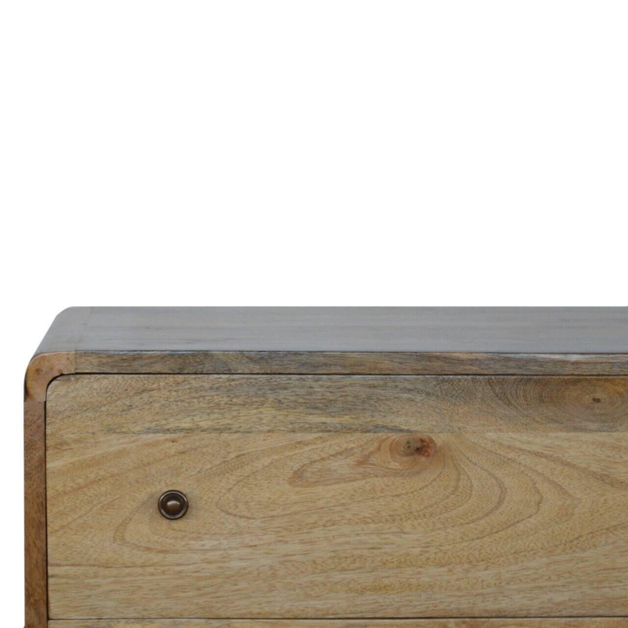Back. Artisan Furniture - Artisan Furniture Solid Wood Curved Oak-ish Chest, 3 Drawers, Beige - Light Brown/Oak-ish.