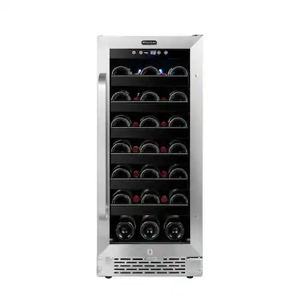 Front. Whynter - Whynter BWR-308SB 15 inch Built-In 33 Bottle Undercounter Stainless Steel Wine Refrigerator - Stainless Steel.