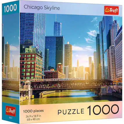 1000 Chicago Skyline
Trefl
10914
1000 pieces
26.9 x 18.9 in
68 x 48 cm
PUZZLE 1000